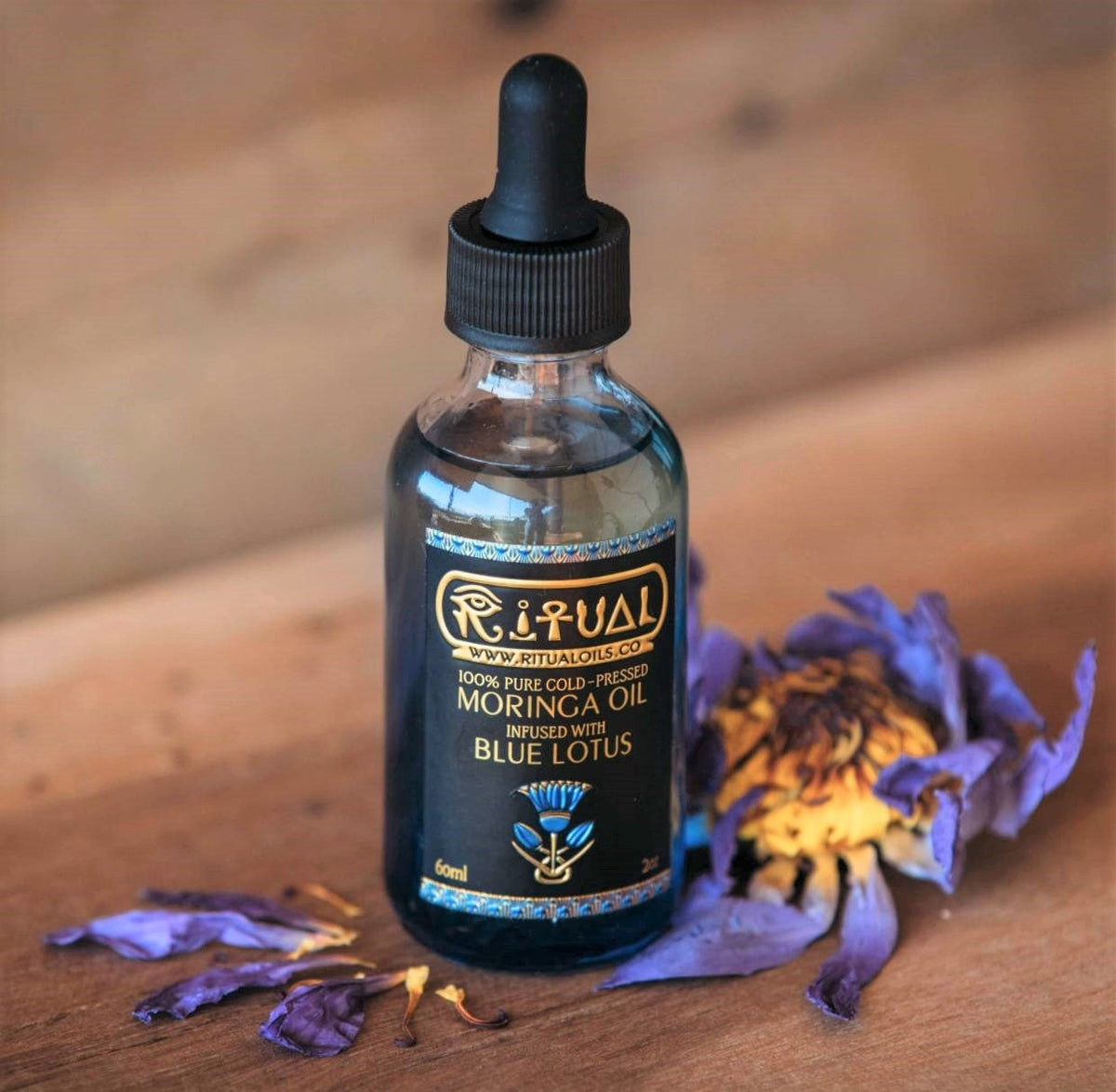 Ritual Oils Blue Lotus Oil, cold-pressed moringa oil with blue lotus