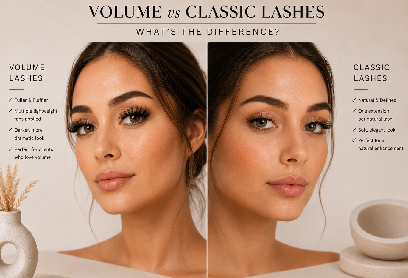 Volume vs Classic Lashes — What's the Difference?