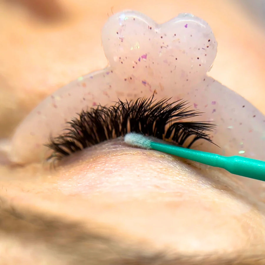 Silicone Protective Pads with Pink Glitter for Lash Lift Treatments