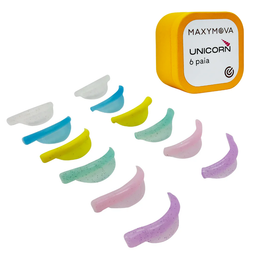 Unicorn Glitter Silicone Curl Shields