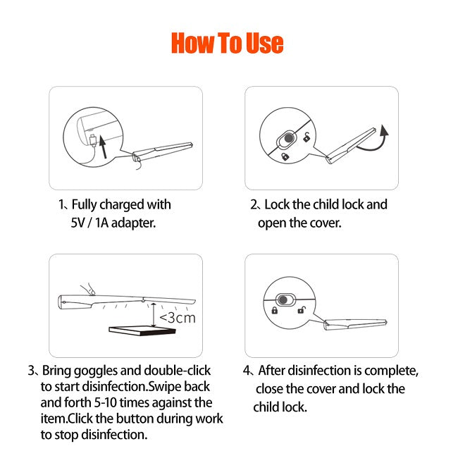 59S UVC LED ELECTRIC STERILISING WAND – Lash Heaven