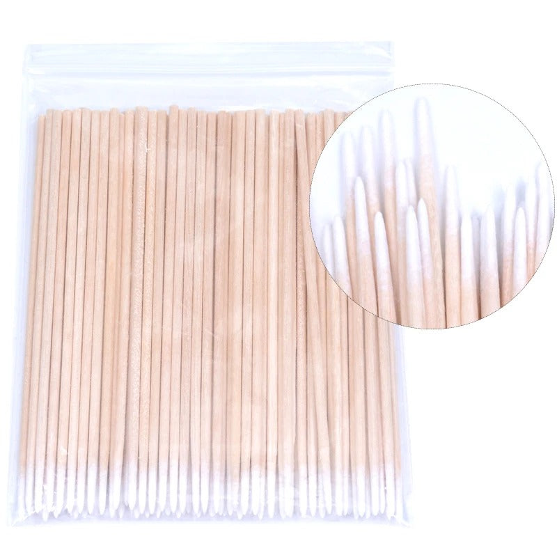Pointed wooden cotton buds (100pcs)